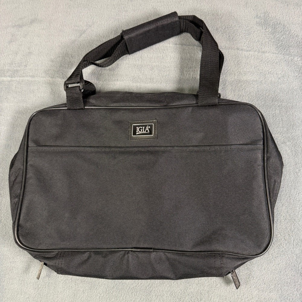IGIA Black Travel Toiletry Bag Hanging Makeup Organizer Case Canvas